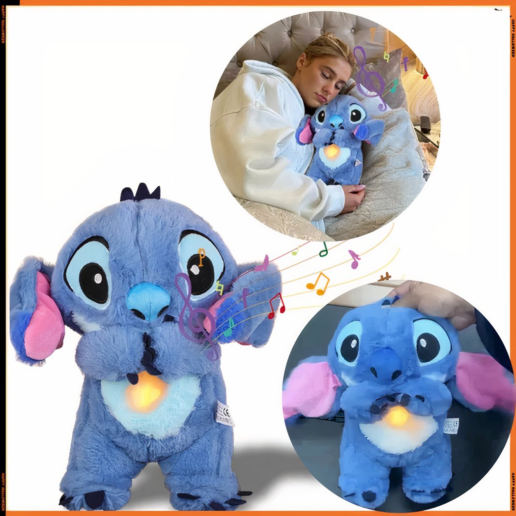 Peluche Stitch respirante avec berceuse apaisante